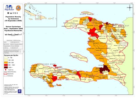 haiti population map